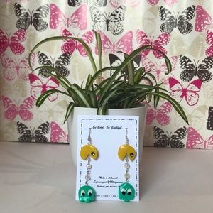 Pac Man and Inky earrings